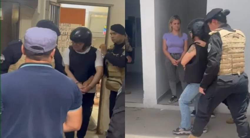 EN MEDIO SE UN GRAN OPERATIVO POLICIAL, TRASLADARON DE SEDE POLICIAL A EMERECIANO SENA Y MARCELA ACUÑA.