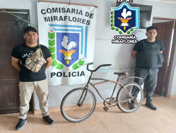 POLICIA LOCAL RECUPERA UNA BICICLETA RODADA EN MIRAFLORES. 