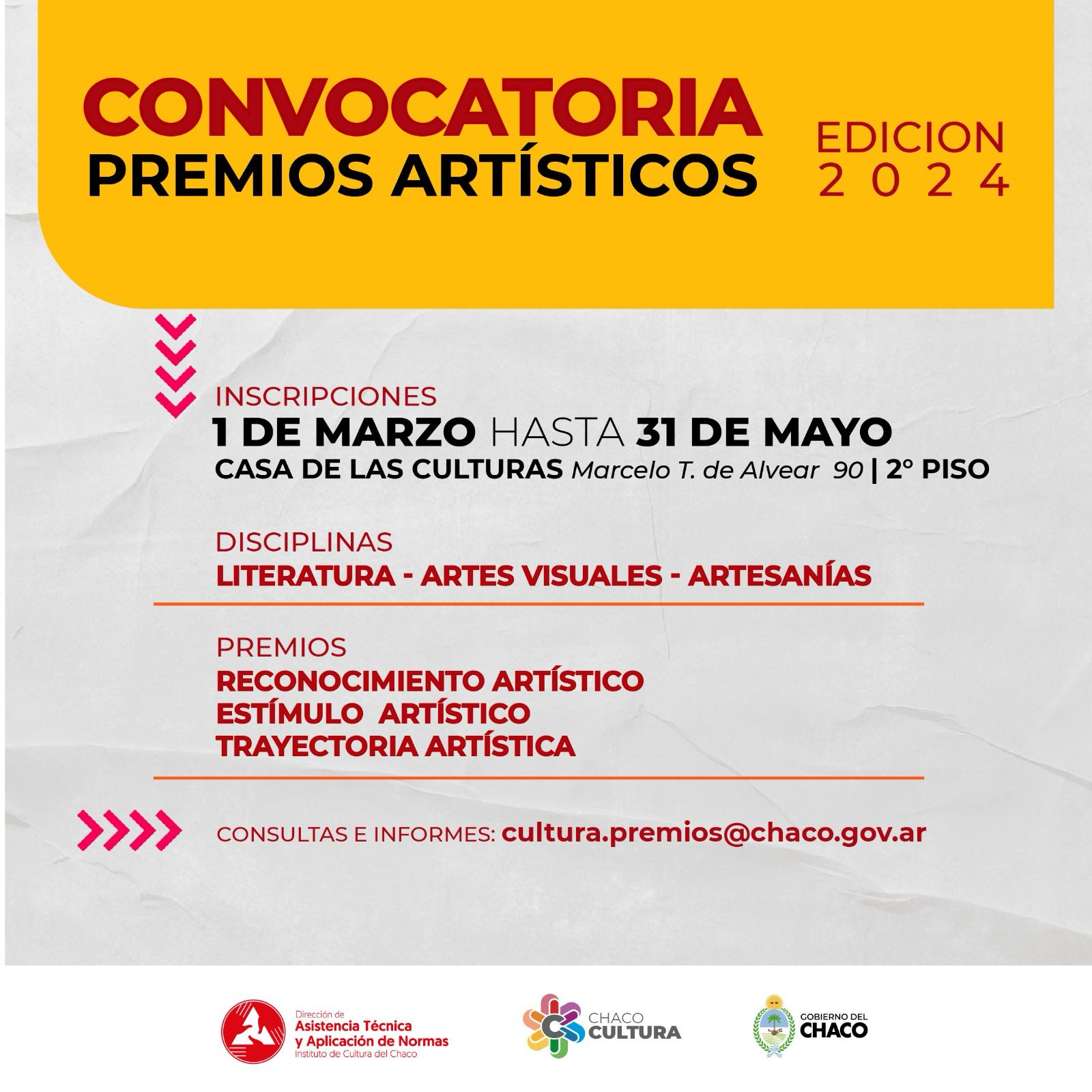EN MARZO, EL INSTITUTO DE CULTURA ABRIRÁ LAS POSTULACIONES PARA LOS PREMIOS ARTÍSTICOS.