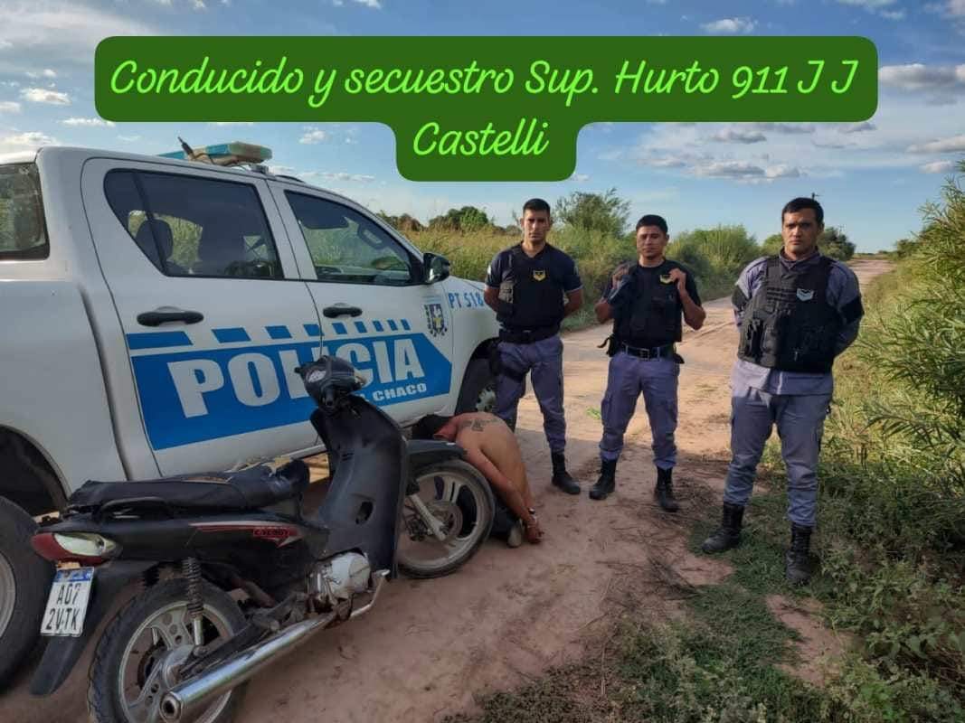 ROBÓ UNA MOTO EN J.J CASTELLI Y LA QUISO LLEVAR A MIRAFLORES: LO DETUVIERON ANTES.
