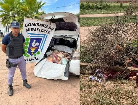 MIRAFLORES: DEMORAN A UN HOMBRE QUE TRANSPORTABA MAS DE 100 KILOS DE CARNE EN EL BAÚL DEL AUTO.