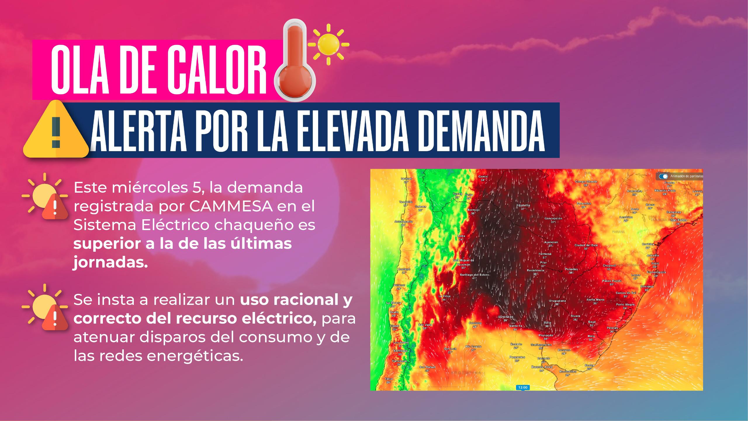 OLA DE CALOR: SECHEEP EN ALERTA, ANTE LA ELEVADA DEMANDA ENERGÉTICA.