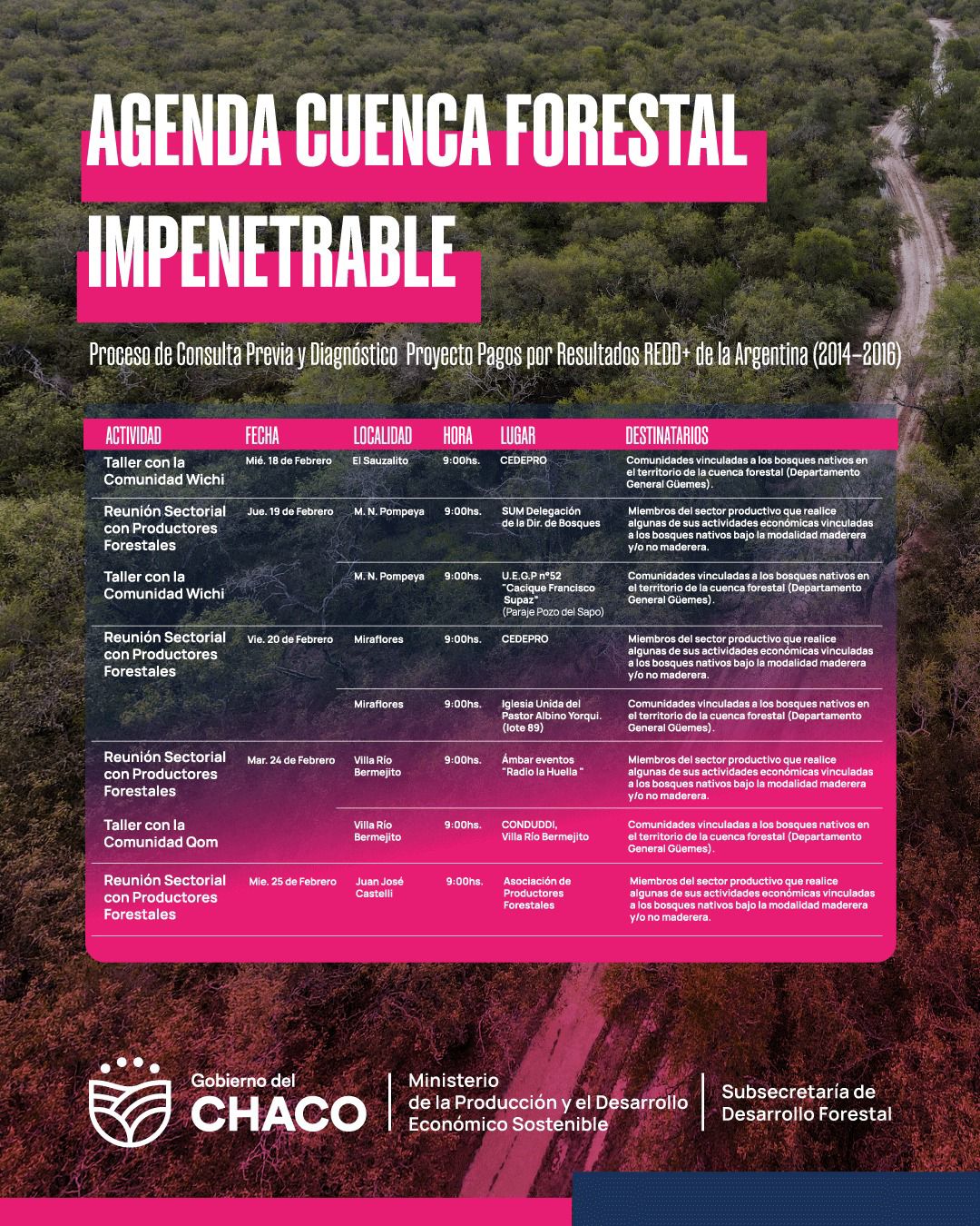 CHACO IMPLEMENTA EL PROCESO DE CONSULTA Y DIAGN&Oacute;STICO PARA EL PLAN DE GESTI&Oacute;N DE LA CUENCA FORESTAL IMPENETRABLE.