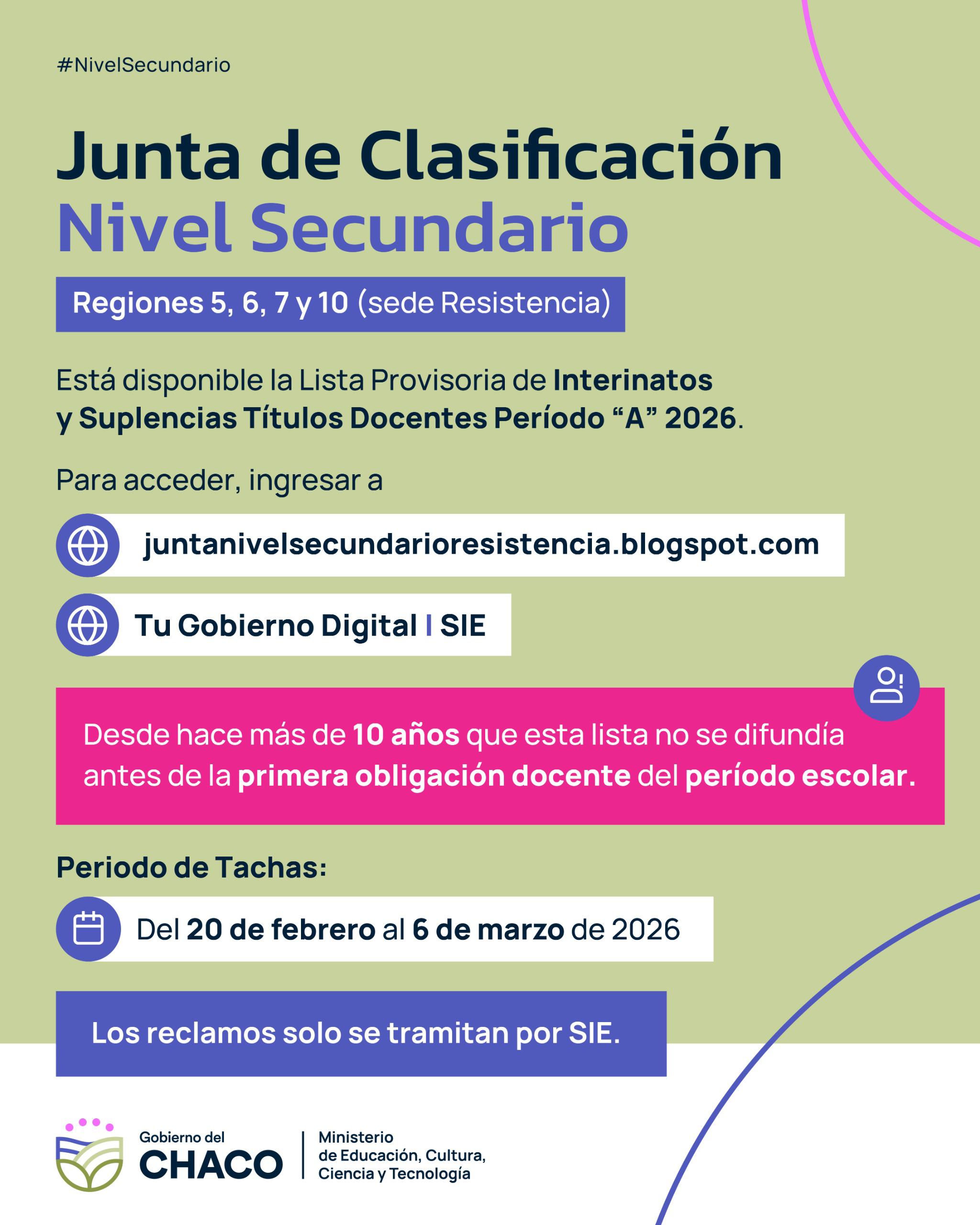 EDUCACI&Oacute;N: PUBLICARON LA LISTA PROVISORIA DE INTERINATOS Y SUPLENCIAS 2026 PARA SECUNDARIA.