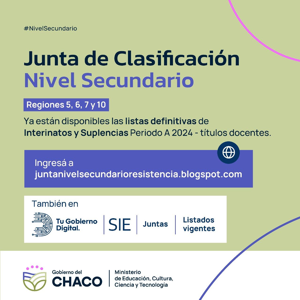 NIVEL SECUNDARIO: YA ESTÁN PUBLICADAS LAS LISTAS DEFINITIVAS DE INTERINATOS Y SUPLENCIAS 2024.