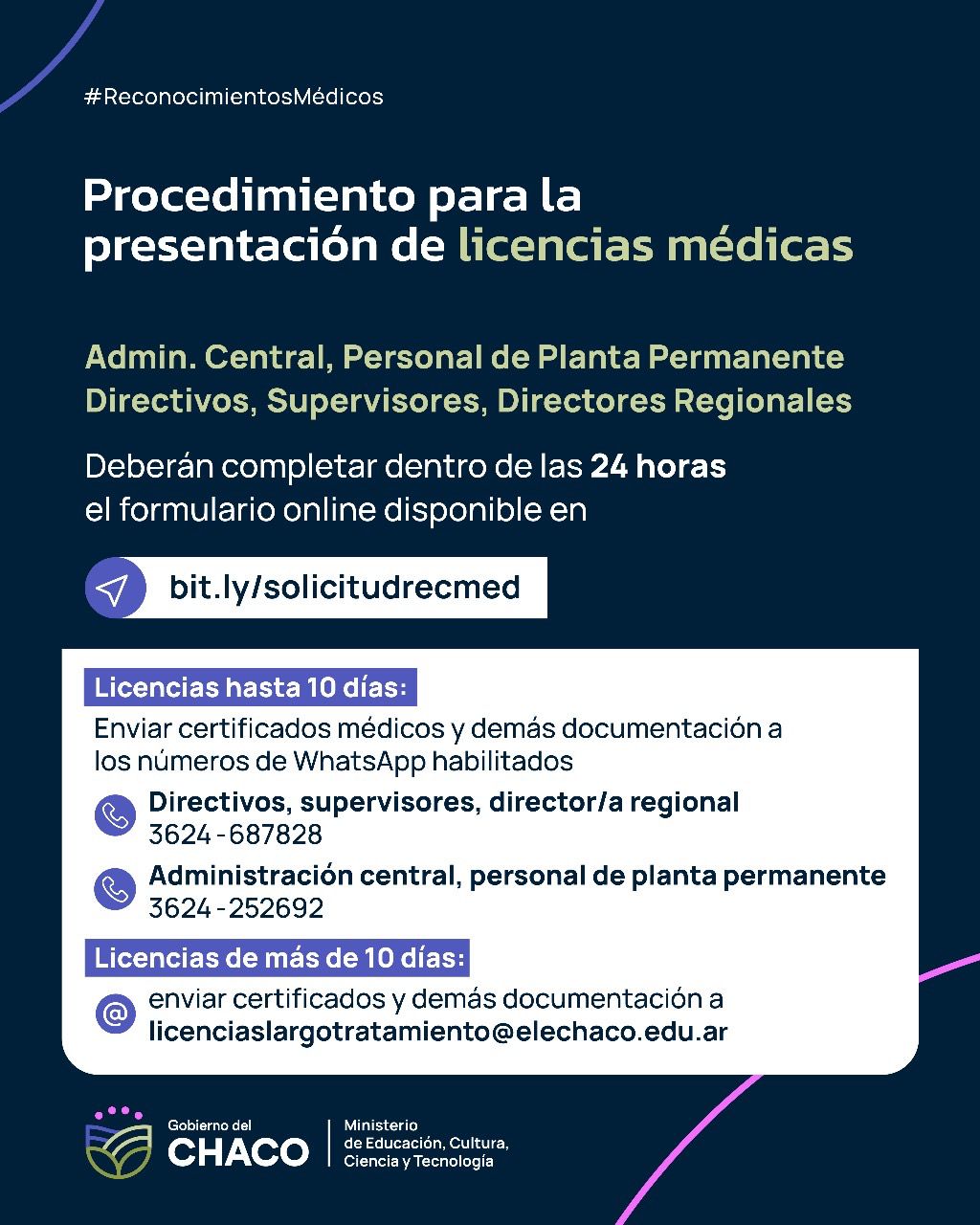 EDUCACIÓN RECUERDA EL PROCEDIMIENTO PARA DOCENTES QUE NECESITEN SOLICITAR LICENCIA MÉDICA.