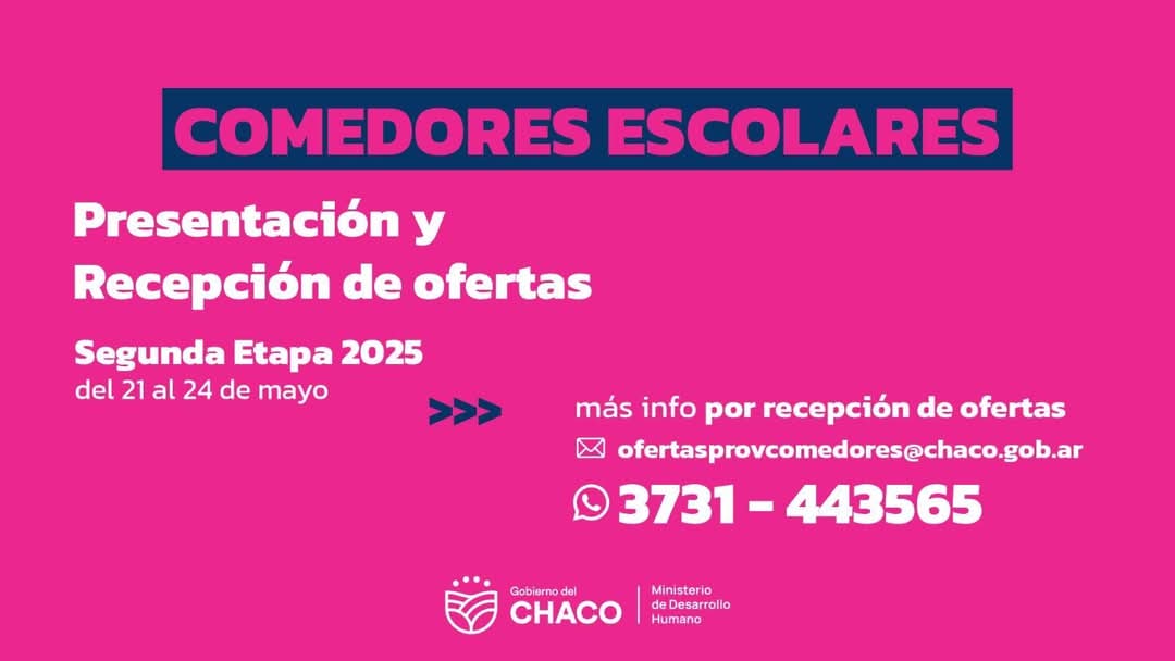 SEGUNDA ETAPA 2025: PRESENTACIÓN DE OFERTAS PARA COMEDORES ESCOLARES.
