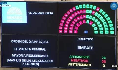 TRAS UNA SESIÓN MARATÓNICA Y CON VOTACIÓN AJUSTADA, EL SENADO APROBÓ LA LEY BASES..