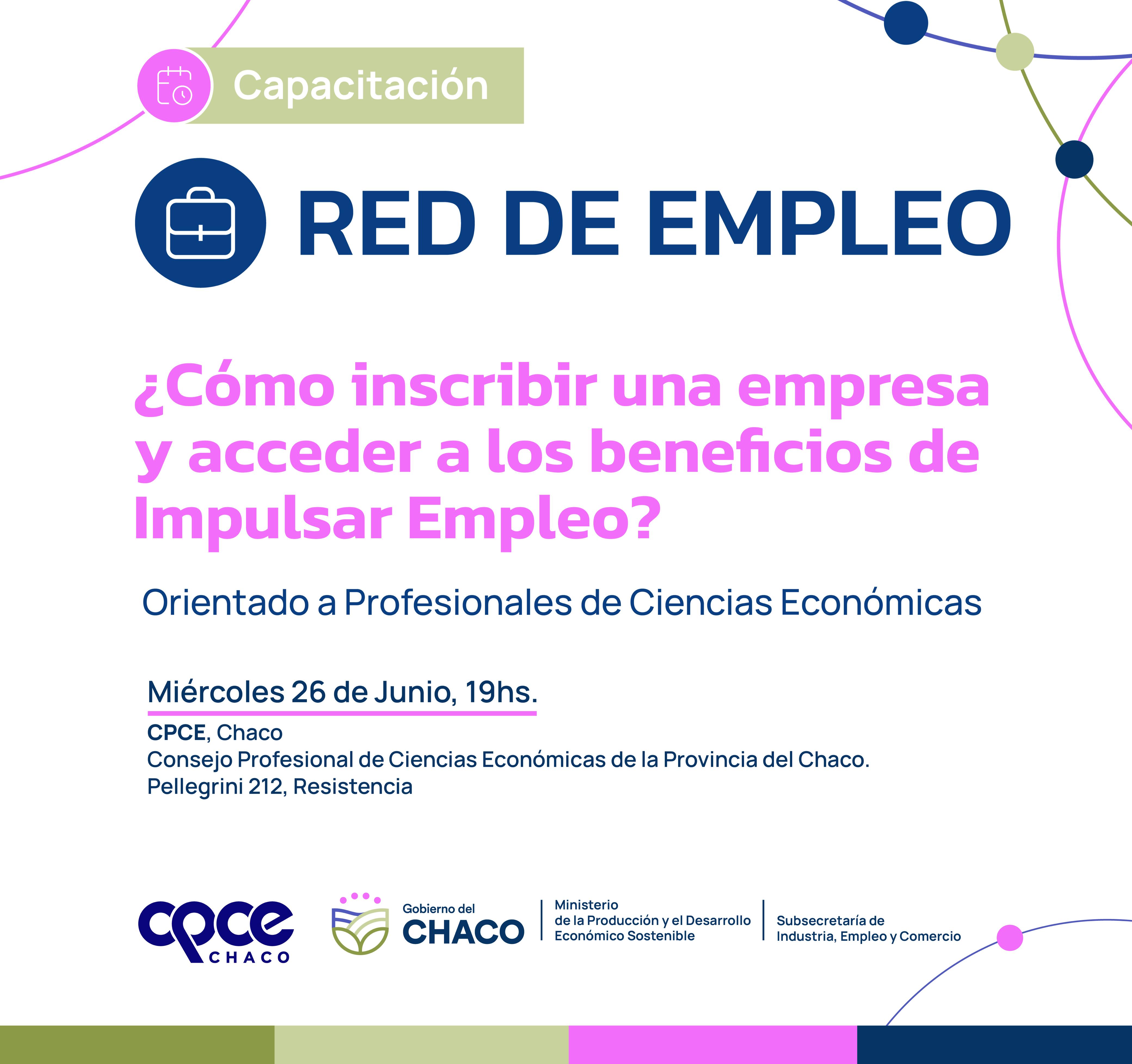RED DE EMPLEO: ESTE MIÉRCOLES CAPACITARÁN A PROFESIONALES DE CIENCIAS ECONÓMICAS.