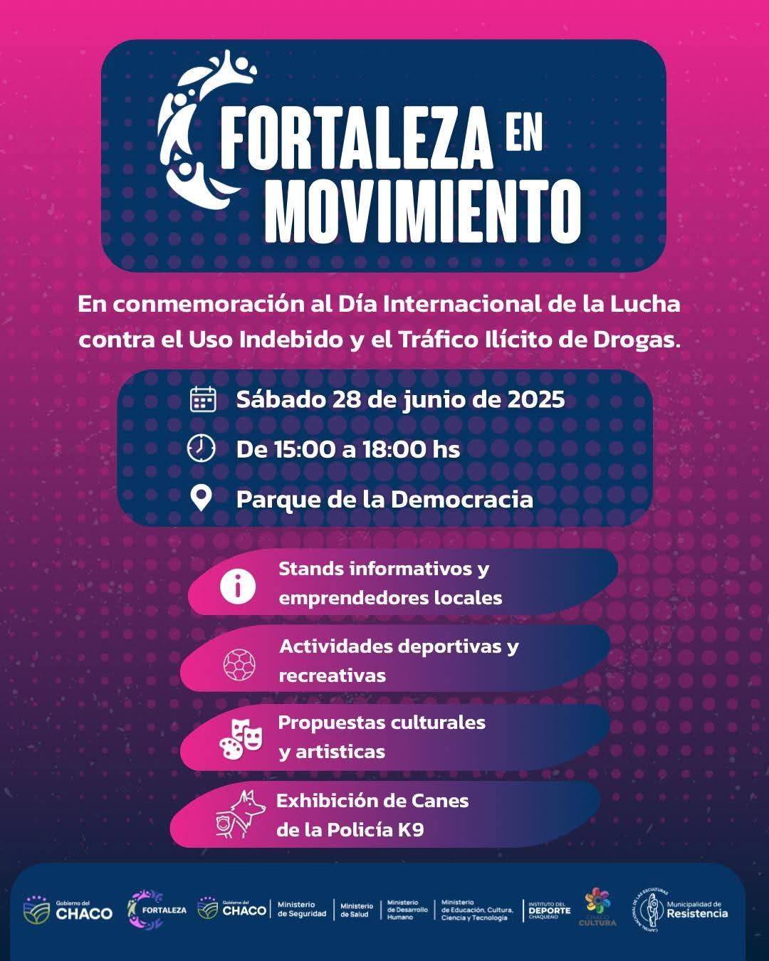 FORTALEZA EN MOVIMIENTO: JORNADA POR EL DÍA INTERNACIONAL DE LA LUCHA CONTRA LAS DROGAS.