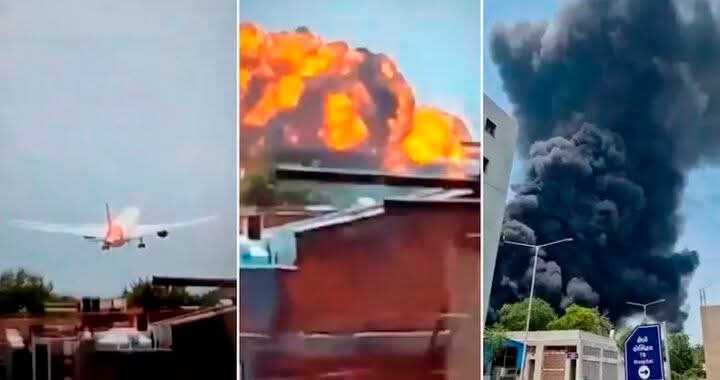 TRAGEDIA AÉREA EN INDIA: SE ESTRELLÓ UN AVIÓN CON 242 PERSONAS A BORDO.