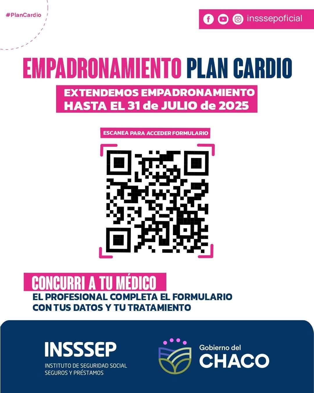 INSSSEP EXTIENDE EL EMPADRONAMIENTO DEL PLAN CARDIOVASCULAR HASTA FIN DE MES.
