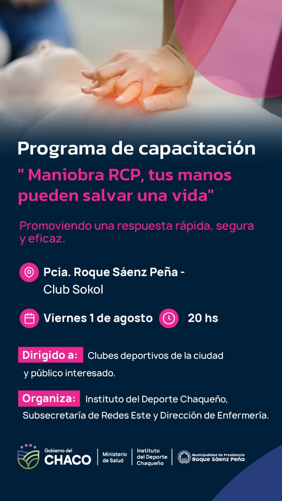 CAPACITACIÓN GRATUITA EN RCP: “TUS MANOS PUEDEN SALVAR UNA VIDA”.