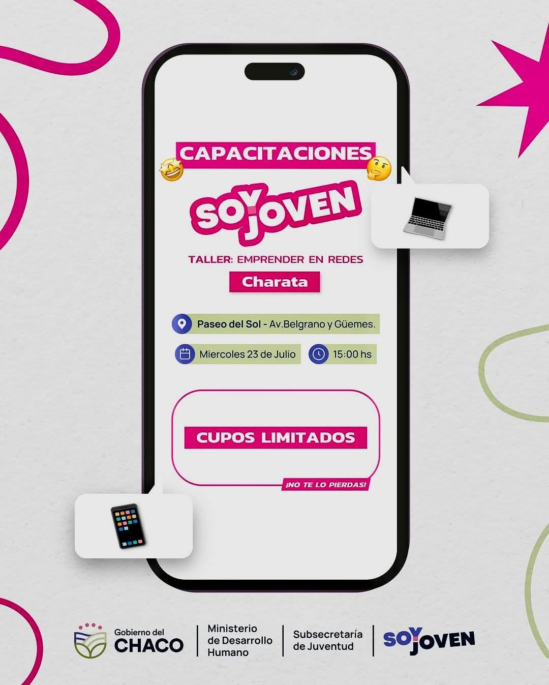 ”SOY JOVEN” LLEGA A CHARATA CON EL TALLER “EMPRENDER EN REDES” PARA POTENCIAR PROYECTOS DIGITALES.