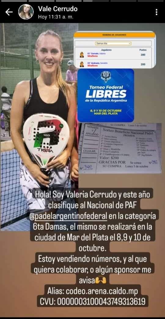 JUGADORAS DE PADEL DE MIRAFLORES SOLICITAN SPONSOR PARA PODER COMPETIR EN LA CIUDAD DE MAR DEL PLATA. 