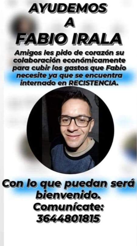 SOLIDARIDAD: AYUDEMOS A FABIO IRALA. 