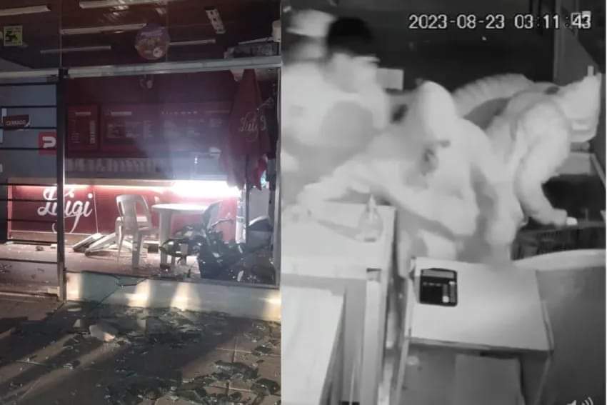 VIOLENTO ROBO EN MANADA EN UNA HELADERÍA DE RESISTENCIA: ROMPIERON VIDRIOS Y SE LLEVARON LA CAJA REGISTRADORA. 