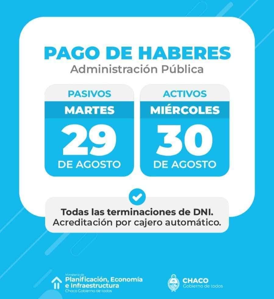 CON AUMENTOS, HOY COMIENZA EL PAGO A TODOS LOS TRABAJADORES DE LA ADMINISTRACIÓN PÚBLICA PROVINCIAL. DE HABERES A TODA  