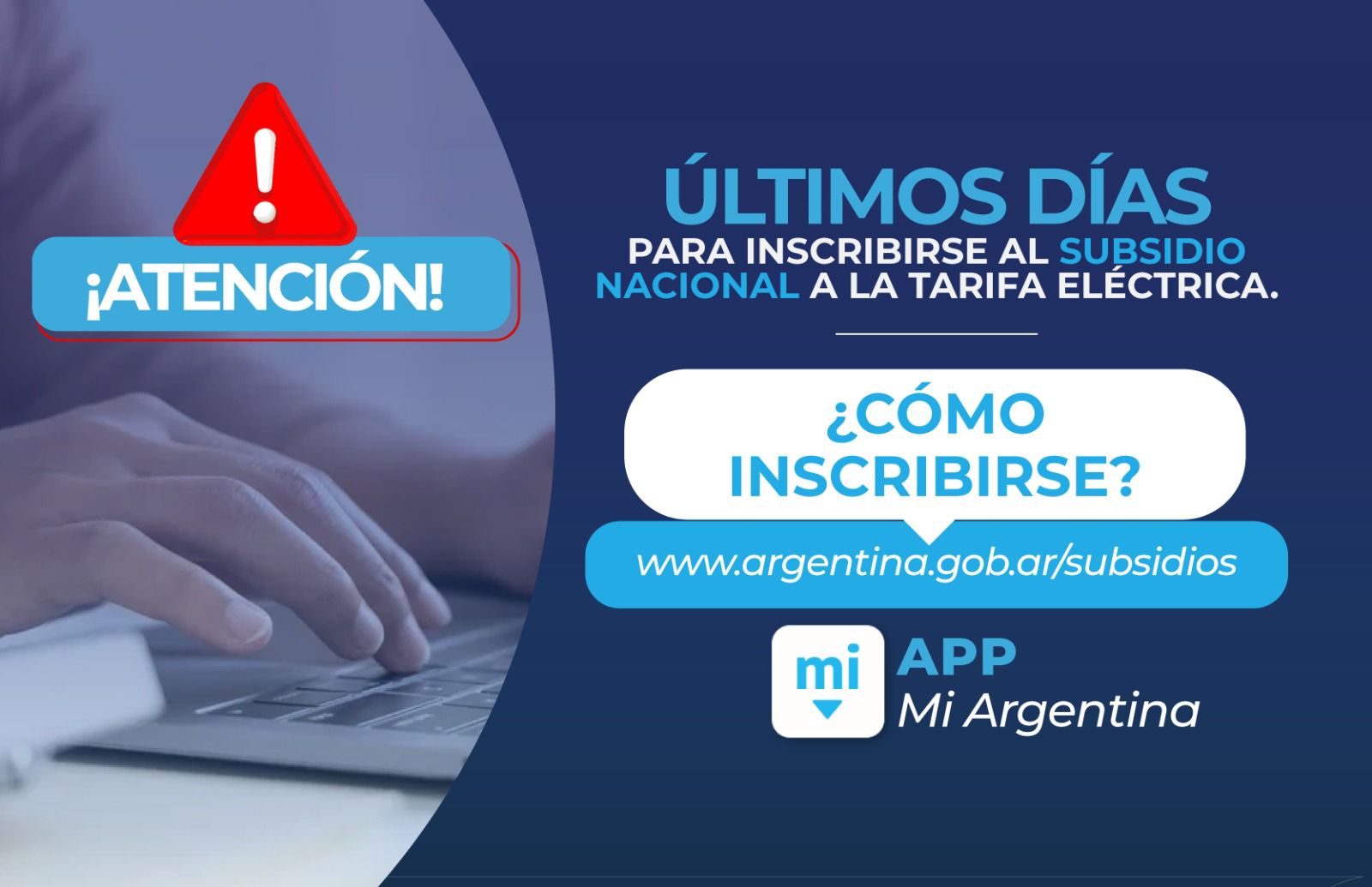 REITERAN ADHERIRSE AL SUBSIDIO A LA TARIFA ELÉCTRICA PARA ATENUAR AUMENTOS DE NACIÓN.