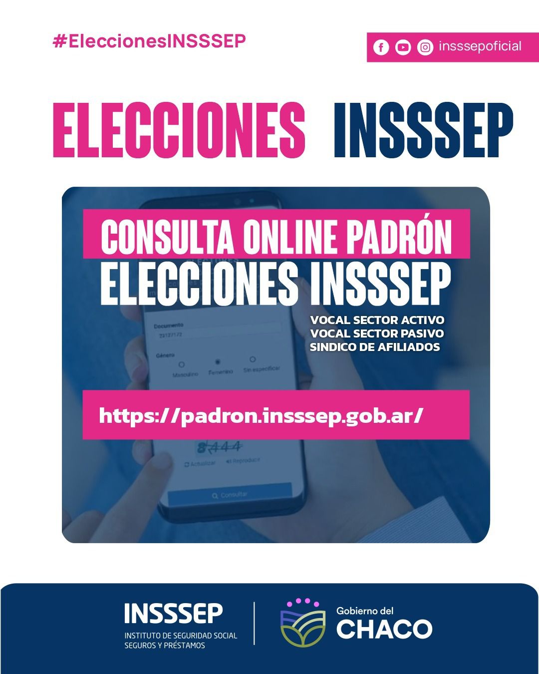 INSSSEP: YA ESTÁ DISPONIBLE EL PADRÓN PARA LAS ELECCIONES DE VOCALES Y SÍNDICO.