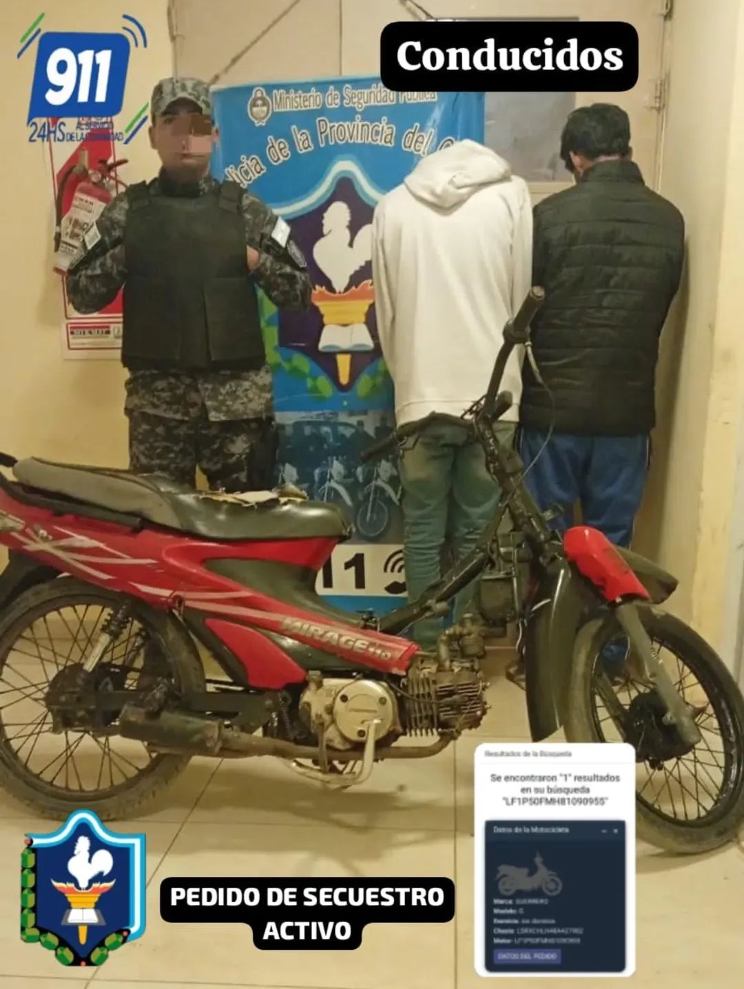 LA POLICÍA DE CASTELLI RECUPERÓ UNA MOTO ROBADA EN EL 2018 EN BARRANQUERAS.