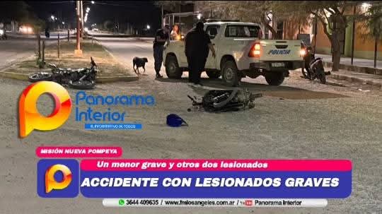 ACCIDENTE ENTRE MOTOS CON LESIONADOS GRAVES EN MISIÓN NUEVA POMPEYA: UN MENOR DE EDAD LUCHA POR SU VIDA 
