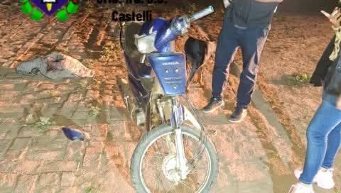 HOMBRE DE 72 AÑOS CON FRACTURA DE CRÁNEO TRAS CAER DE SU MOTOCICLETA EN J.J CASTELLI.