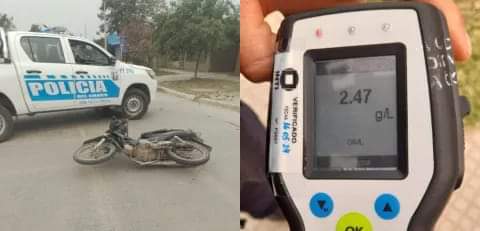 J.J CASTELLI: MANEJABA CON 2.47 DE ALCOHOL EN SANGRE, EMBISTIÓ A UNA MOTOCICLETA Y TERMINÓ DETENIDO.