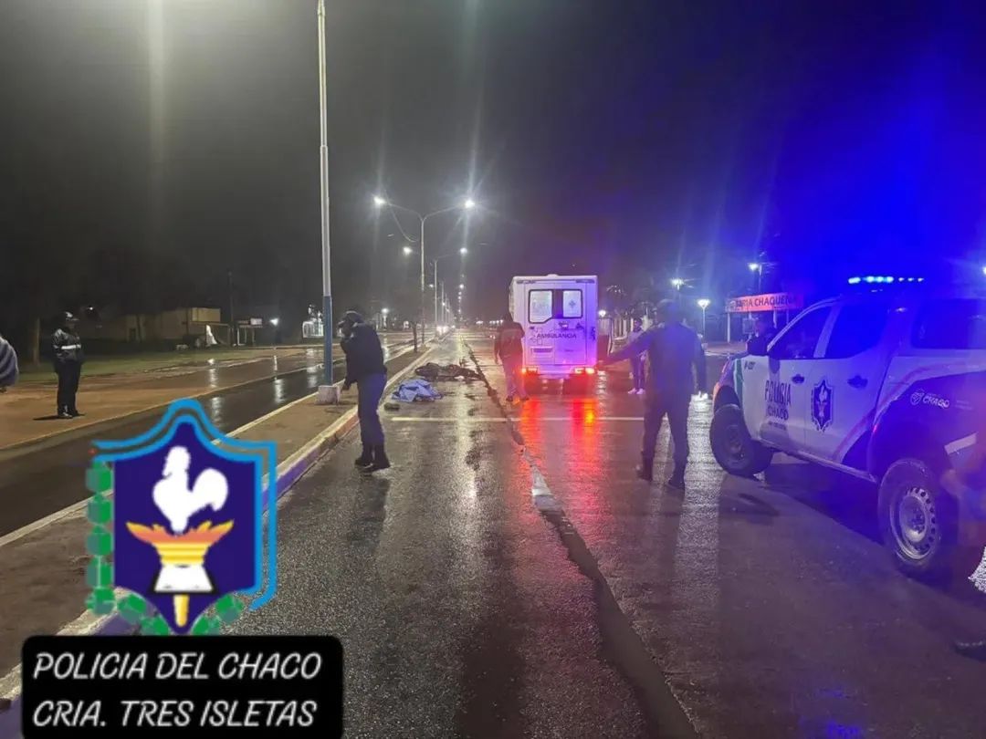 TRES ISLETAS: ACCIDENTE DE TRÁNSITO CON DESENLACE FATAL EN EL ACCESO EX COMBATIENTE DE MALVINAS.