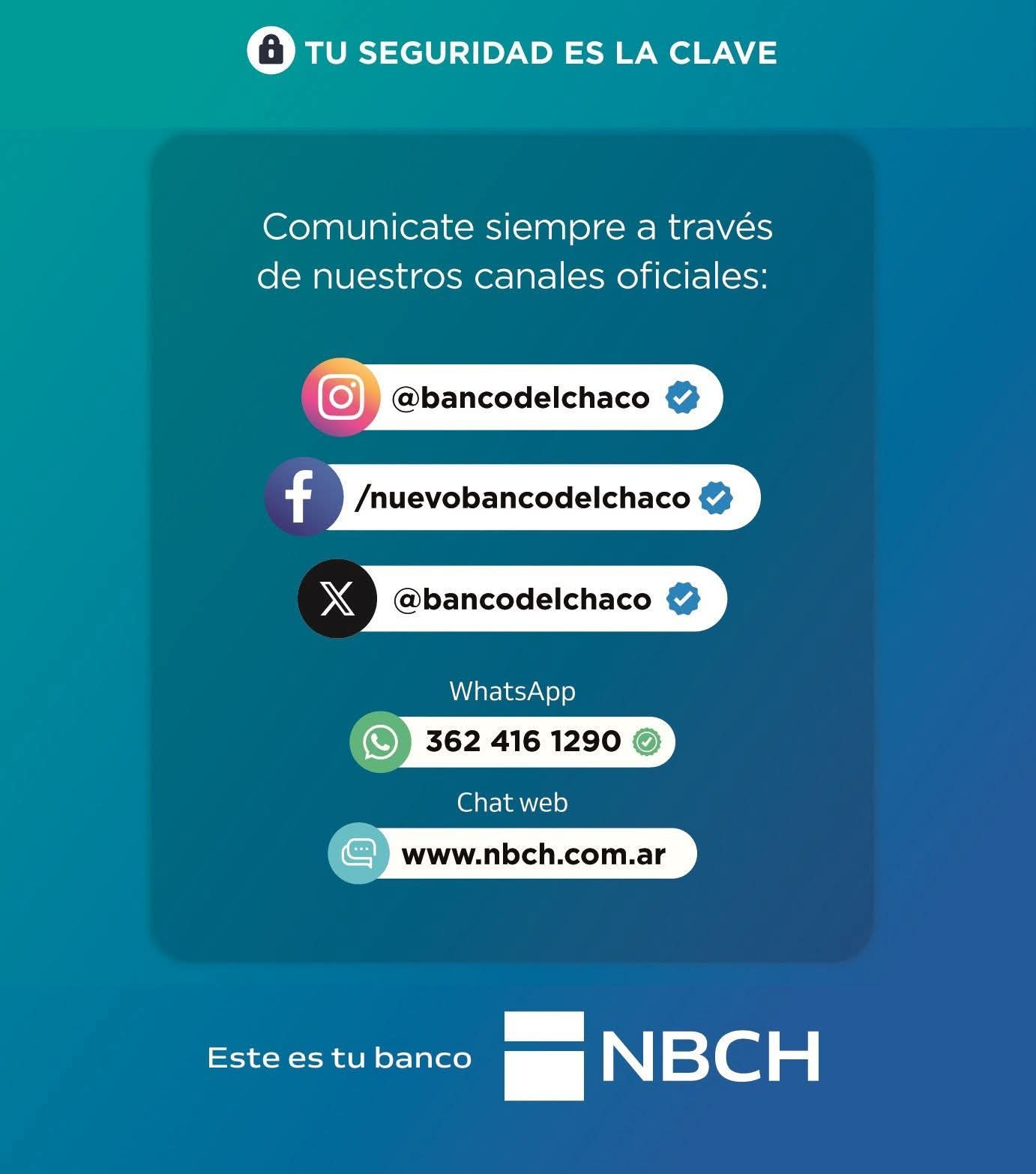 EL NBCH ADVIERTE SOBRE LOS INTENTOS DE ESTAFAS Y RECUERDA SUS CANALES OFICIALES.