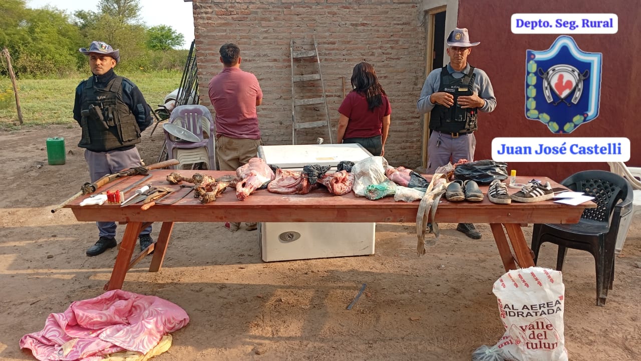 DETIENEN A CUATREROS Y SECUESTRAN CARNE DE VACUNO SUSTRAÍDO EN TRES ISLETAS.