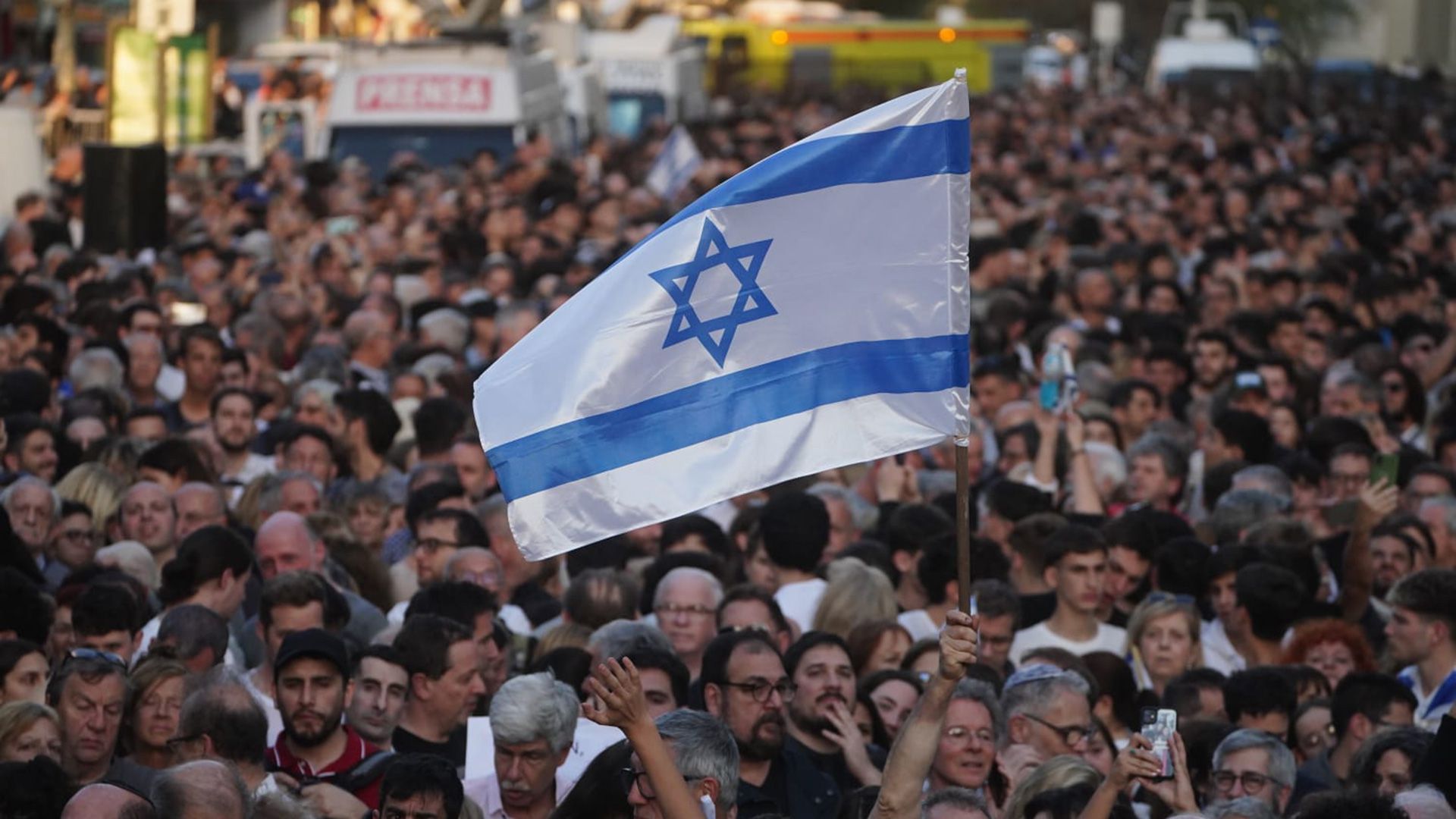 MASIVA MARCHA EN LA CIUDAD DE BUENOS AIRES EN APOYO A ISRAEL TRAS ATAQUES TERRORISTAS DE HAMAS.