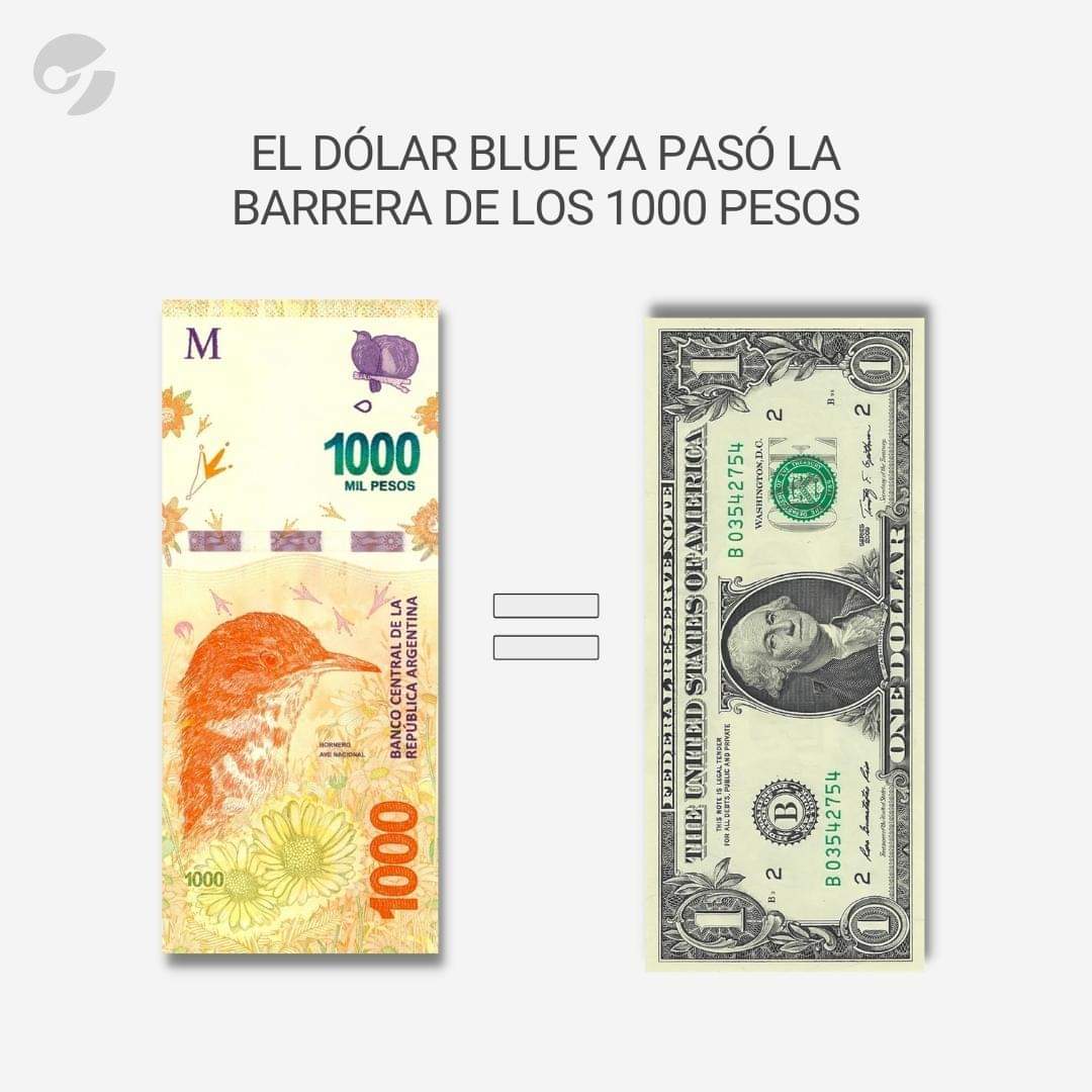 EL DOLAR BLUE CONTINUA EN ALZA: COTIZA A MÁS DE 1.000 PESOS. 