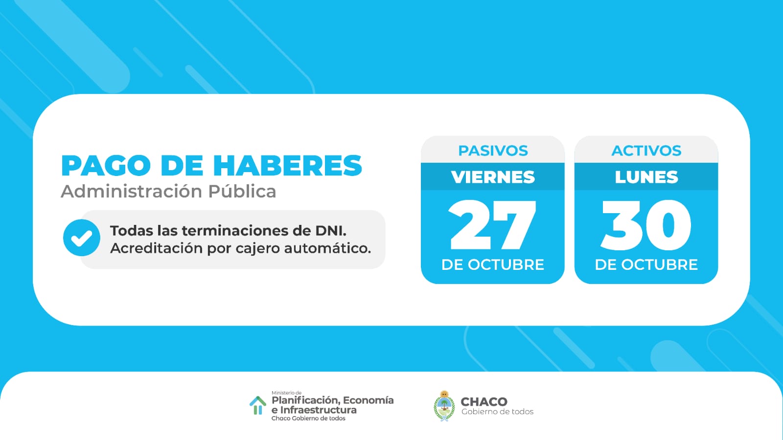 EL GOBIERNO INICIA ESTE VIERNES EL PAGO SALARIOS EN LA ADMINISTRACIÓN PÚBLICA 