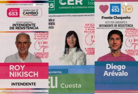 ESTAS SON LAS BOLETA HABILITADAS PARA LAS ELECCIONES MUNICIPALES DE RESISTENCIA, QUITILIPI Y MAKALLÉ. 
