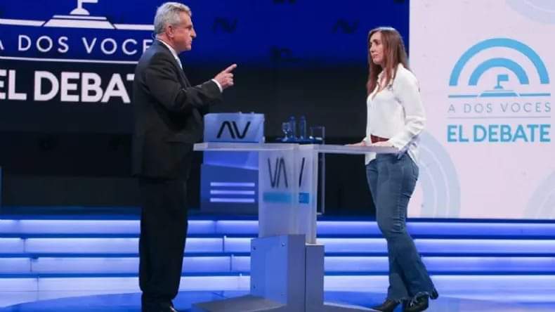 CON DUROS CRUCES, DEBATIERON AGUSTIN ROSSI Y VICTORIA VILLARRUEL.