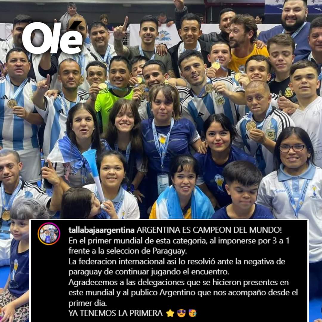 ARGENTINA ES CAMPEONA DEL MUNDO DE FÚTBOL DE TALLA BAJA. 