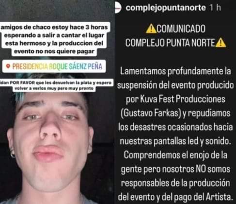 UNA PRODUCTORA SE NEGÓ A PAGARLE A LUCK RA EN SAENZ PEÑA Y EL PÚBLICO REALIZÓ DESTROZOS EN EL LUGAR.