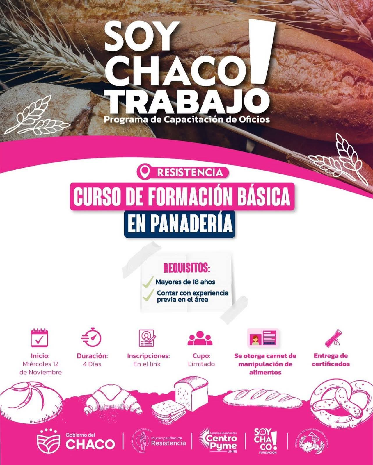 CAPACITACIÓN LABORAL: CURSO DE FORMACIÓN EN PANADERÍA DEL PROGRAMA “SOY CHACO TRABAJO.