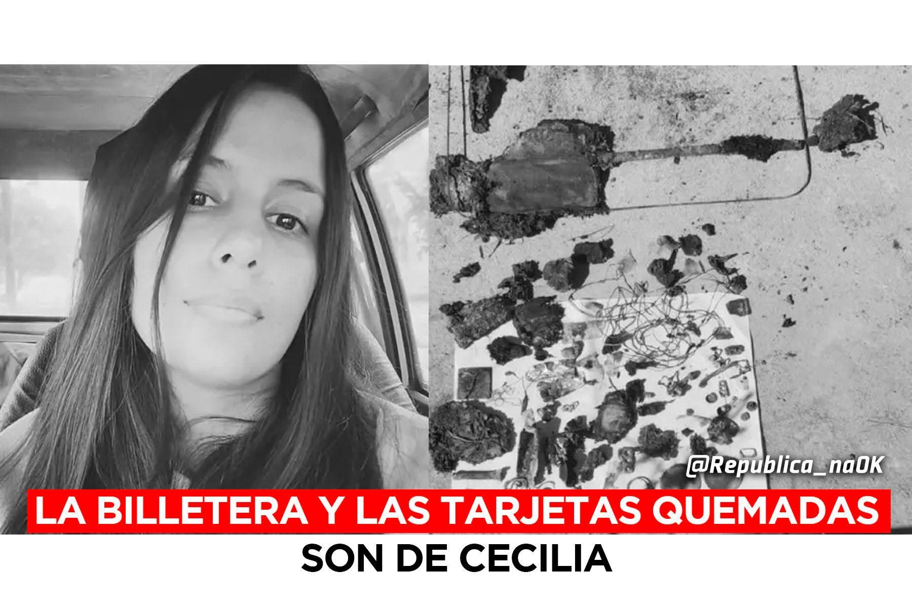 LA BILLETERA CARBONIZADA NO OCULTÓ LAS TARJETAS DE CECILIA: UNA PERICIA QUE ESTREMECE.