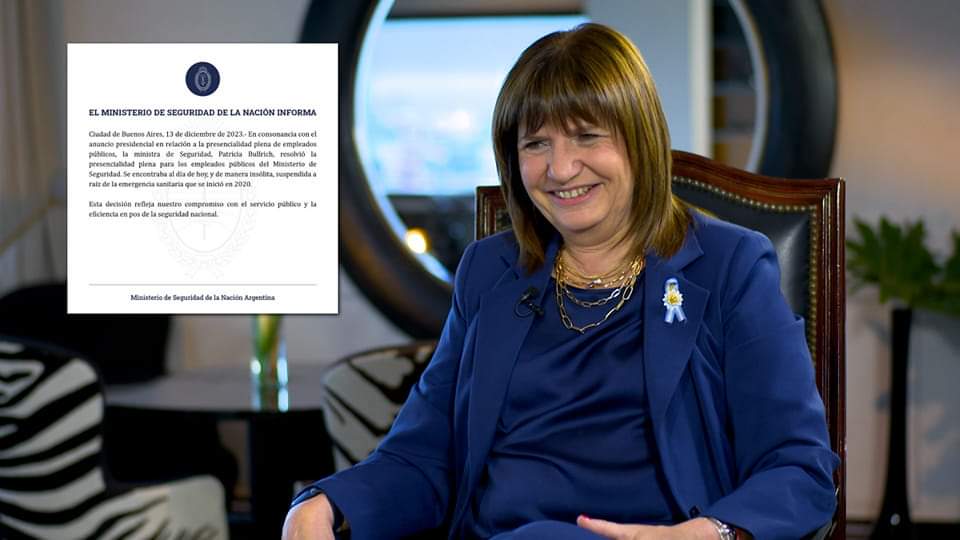 BULLRICH ORDENÓ LA PRESENCIALIDAD PLENA EN SEGURIDAD: 